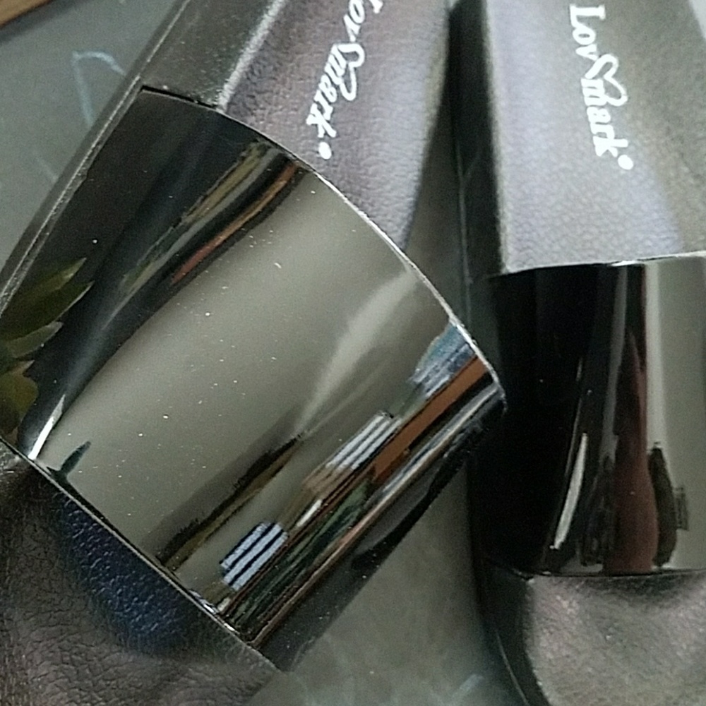 Black Metallic Slider Sandal - Picture 3 of 3